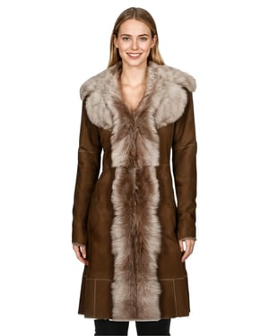 Dames Beaver Tan Toscana Schapen Suède Trenchcoat - Celeste
