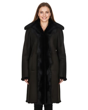 Dames bruine Toscaanse schapen suède trenchcoat - Celeste