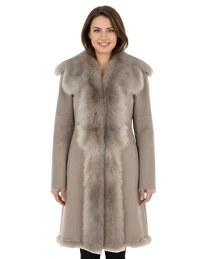 Dames lichtgrijze Toscaanse schapensuède trenchcoat - Celeste