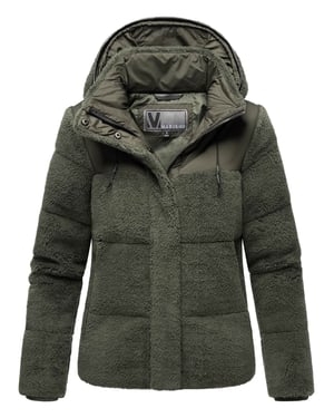 Marikoo damjacka i teddy & pufferstil med huva – modell Kaguraa