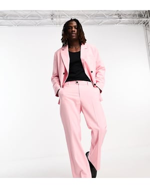 Weekday Franklin – Del av set med utsvängda byxor i puderrosa, endast hos ASOS