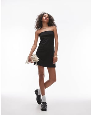 Topshop – Svart bandeau-miniklänning
