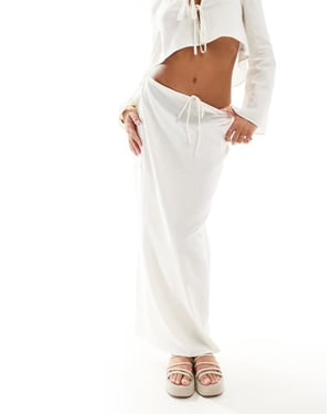 ASOS DESIGN Kayla mix and match beach maxi skirt in white