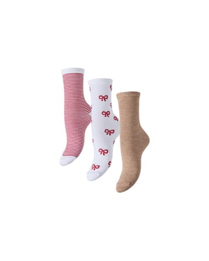 Pieces Dames kerst sokken pcjopi glitter 3-pack multicolor