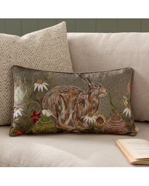 Wylder Meadow Bloom Haze Printed Chenille Feather Filled Cushion
