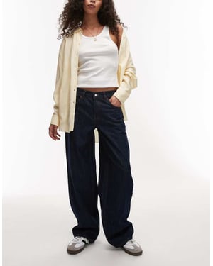 Topshop Cinch low rise relaxed jean in raw indigo