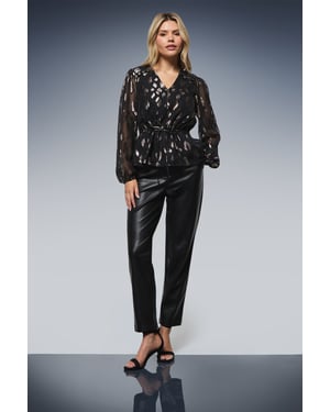 DP Luxe Drawstring Waist Frill Detail Long Sleeve Blouse