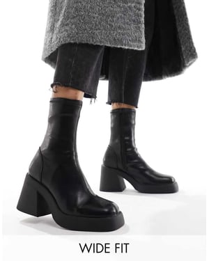 ASOS DESIGN – Radiate – Svarta stövlar med mellanhög klack