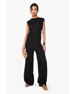 Linen Look Sleeveless Jumpsuit