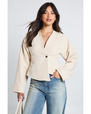Gold Button Long Sleeve Wrap Top