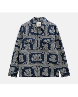 Anerkjendt 902244 akoscar flower overshirt 3059 sky captain