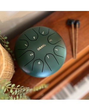 Orakl Steel tongue drum echo bosgroen