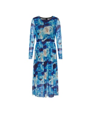 Polly lg. Jurk in blauwe mix