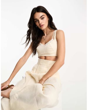 & Other Stories – Vit, del av set med linne-bralette i lager