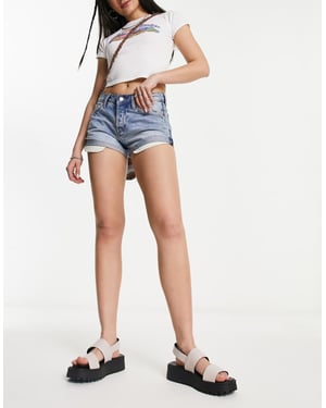 Weekday Fire – Blå denimshorts med låg midja från Weekday