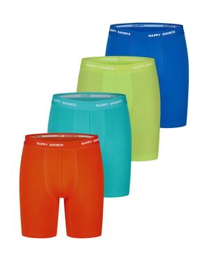 Happy Shorts Heren Retro Boxer Neon Lang 4-Pack Retro korte broeken, vintage boxers,