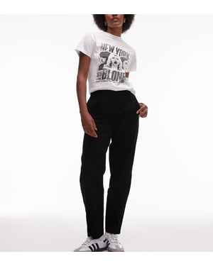 Topshop Tall cord peg trouser in black