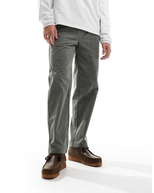 ONLY & SONS loose fit cord trouser in grey green