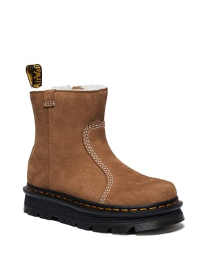 Dr. Martens Zebzag Rigger Nubuck Dames Bruine Laarzen