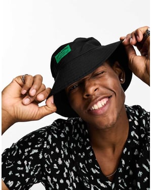 Jack & Jones – Originals – Svart hatt med logotyp