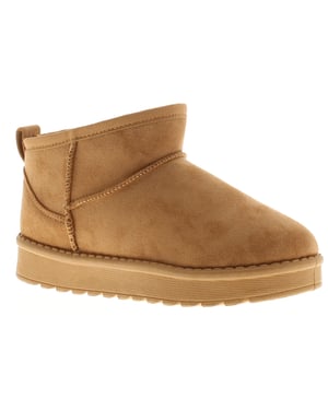 Miss Riot Girls Boots Ankle Squeal Faux Fur Lining tan