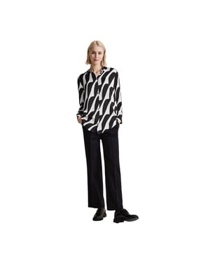 Abstracte Print Lange Mouwen Blouse