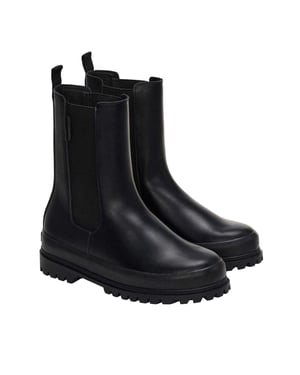 Superga Womens/Ladies 3006 Alpina Box Leather Chelsea Boots (Total Black)