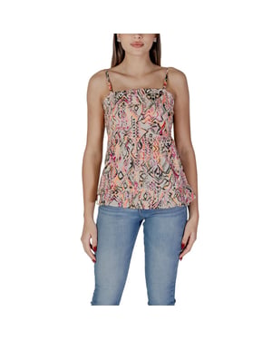 Geprinte Peplum Cami Top Mouwloos Vierkant Dektop