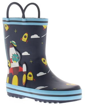 Chatterbox Younger Childrens Wellies Rockets navy