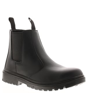 Tradesafe Mens Safety Boots Dealer Slip On Twin Gusset Steel Toe Cap Black