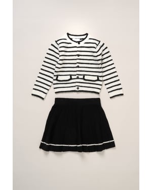 Wool Blend Knit Jumper and Skirt Set