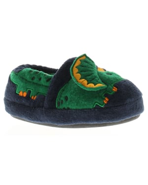 Dinosaur Hunter Boys Slippers Novelty Trex Younger Boys navy