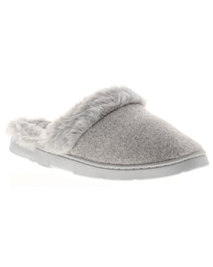 Strollers Womens Slippers Decca Slip On Mule Flat Grey