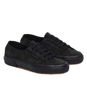 Superga Dames Flesh Out Suède Sneakers (Volledig Zwart)