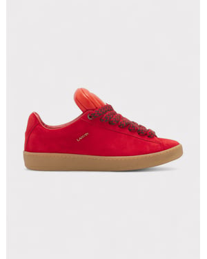Lanvin X Future Hyper Curb Sneakers Leather Suede Red