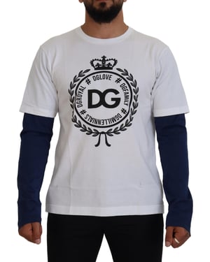 Dg Crest T-shirt Vit Långärmad