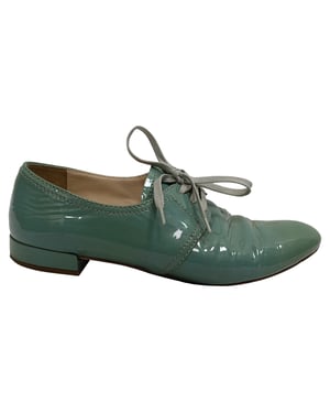 Prada Veterschoenen in Groene Patenten Leer