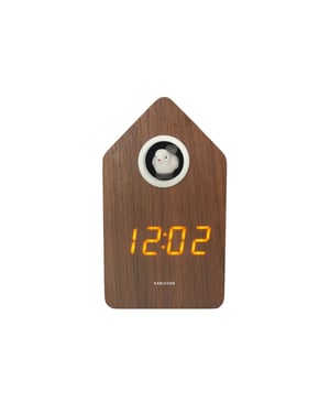 Karlsson wekker cuckoo led dark veneer