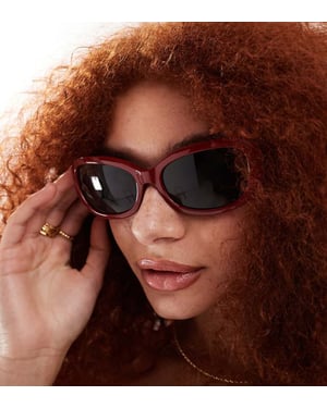 AIRE X ASOS – Röda ovala solglasögon med apsis och rökfärgade linser