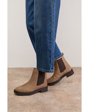 Betty Real Suede Chunky Chelsea Boots