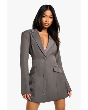 Tailored Structured Cinched Waist Blazer Dress
