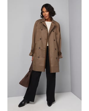Brown Check Collared Coat