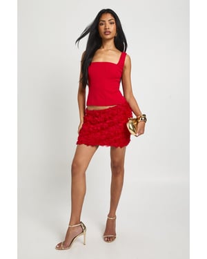 Crepe Rose Mini Skirt