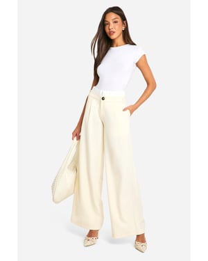 Tailored Contrast Waistband Straight Leg Trouser