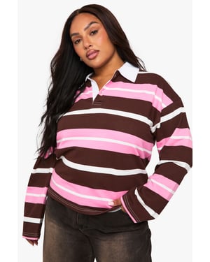 Plus Wide Stripe Rugby Shirt