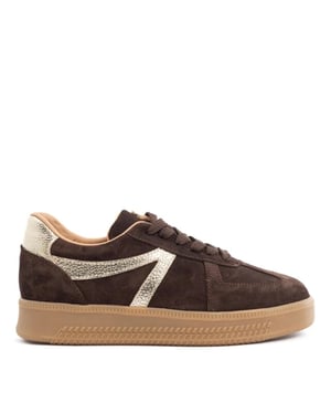 Babouche Liva sneakers dames dark brown lage sneakers dames