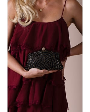 Embellished Clutch Bag In Black