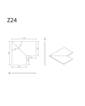 Wasophoogte Aanrechtblad module z24 licht eiken