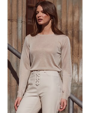 Gold Metallic Semi Sheer Jumper