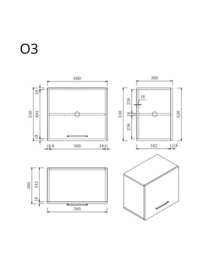 Wasophoogte Keukenkast – module o3 – perle taupe